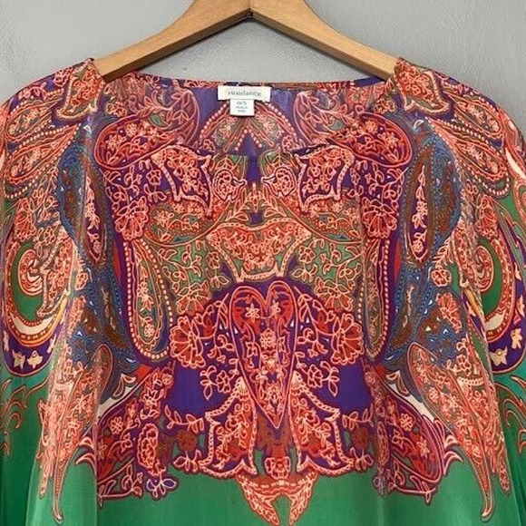 Sundance Green and Multicolor Paisley Tunic - Picture 2 of 6